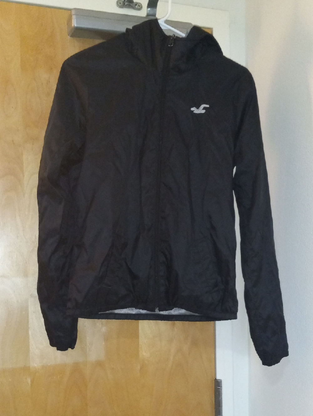 Hollister Black/ Light Gray Mesh-Lined Jacket